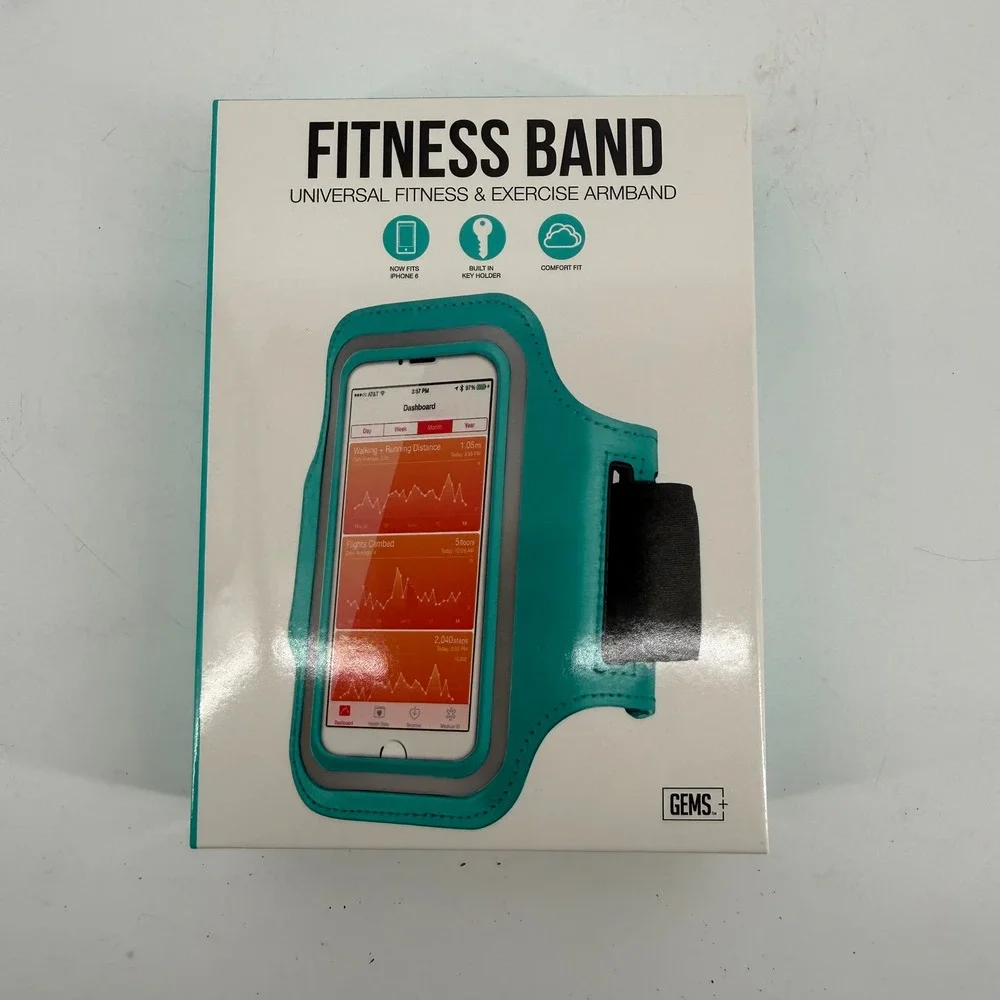 GEMS+ Universal Fitness Exercise Armband Teal iPhone 6 6S SE 5S 5C 4S iPod Touch